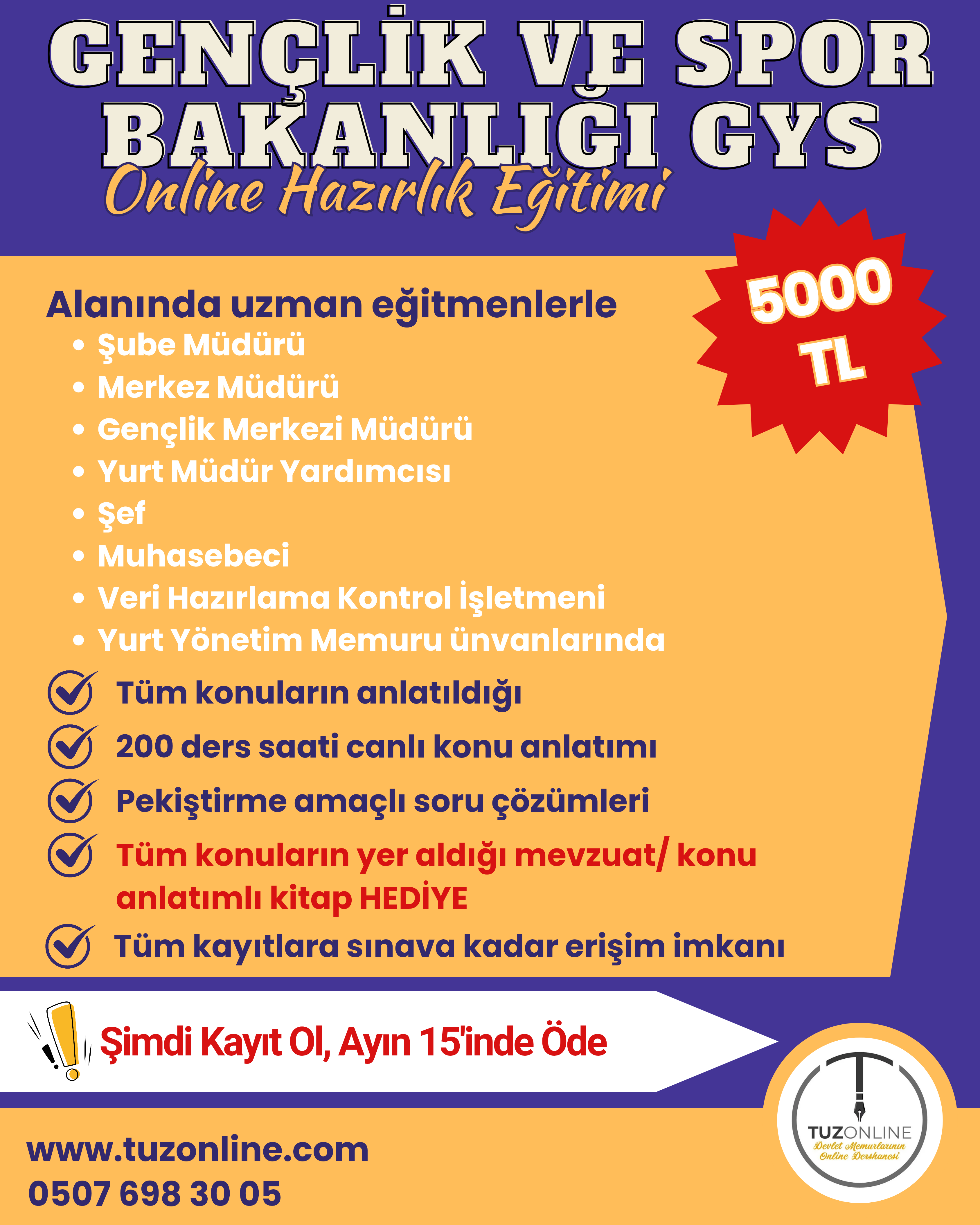 Gençlik ve Spor Bakanlığı GYS Online Hazırlık Eğitimi